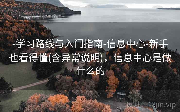 -学习路线与入门指南-信息中心-新手也看得懂(含异常说明)，信息中心是做什么的