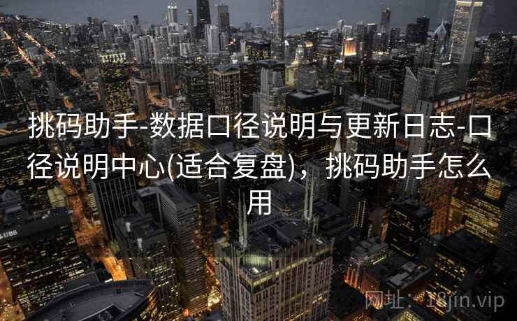 挑码助手-数据口径说明与更新日志-口径说明中心(适合复盘)，挑码助手怎么用  第1张